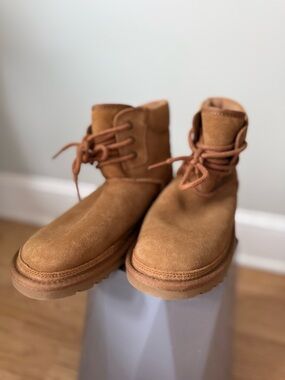 UGG Women's Chestnut Tan Suede Lace-Up Ankle Boots